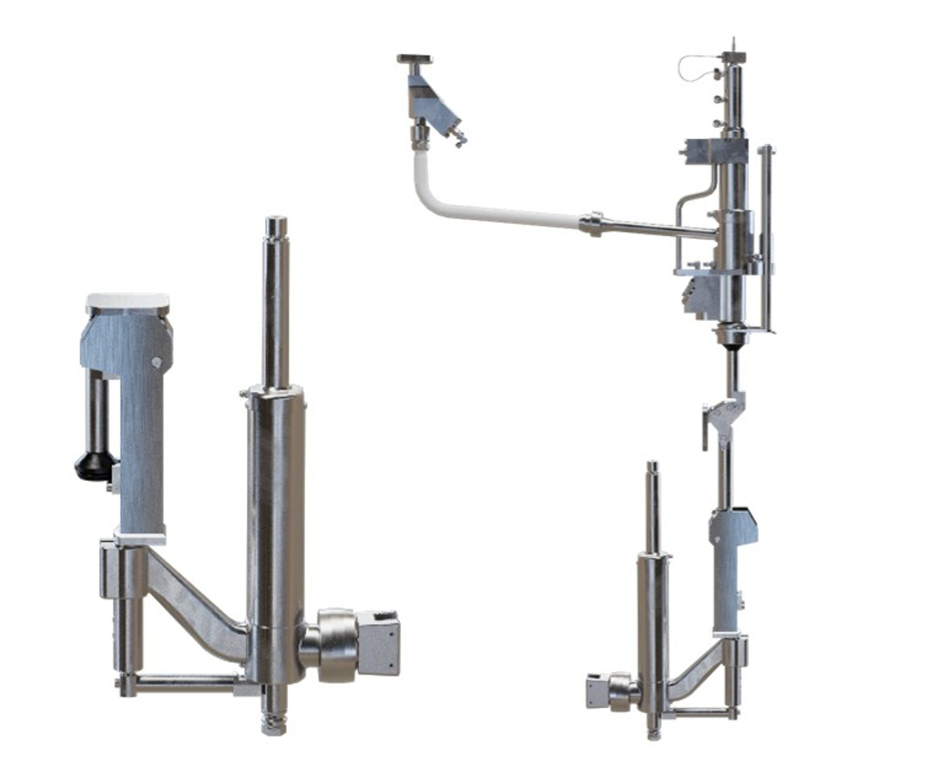 Automatic probe adjustment and automatically positioned CIP cups